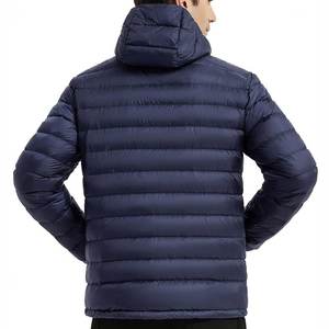 Blouson matelassé en toile pour homme, couleur marine unie, design personnalisé 2025, léger, rembourré en coton, coupe oversize, fermeture éclair, idéal pour l'hiver - Product Image 3