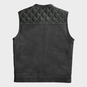 Gilet en cuir matelassé style denim vert paisley pour homme Hunt Club Diamond - Product Image 3