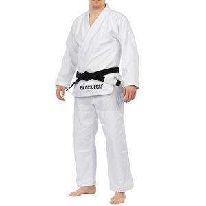 Kimono de BJJ Black Leaf pour homme, en coton noir, avec ceinture violette, coupe classique, vêtements d'arts martiaux pour adultes - Product Image 6