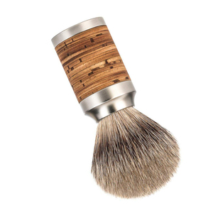 Brosse à raser pour homme avec poils synthétiques, manche en bois, durable, brosse à crème à raser professionnelle avec logo personnalisé - Product Image 5