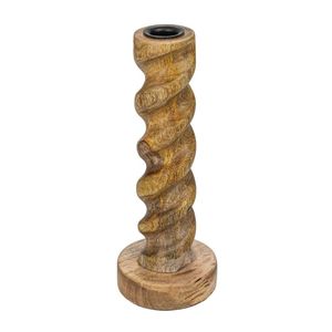 Handcrafted Wooden <b>Candle</b> Holder With Vintage Look And Rustic Finish For Home Decoration And Festive Styling Needs - Product Image 1