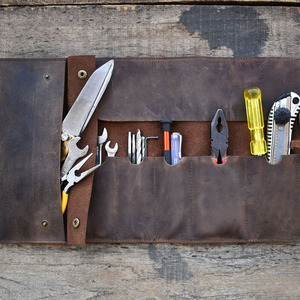 High quality leather <b>tool</b> <b>roll</b> organizer bags bulk supplier OEM custom premium portable storage export High demand leather <b>tool</b> - Product Image 3