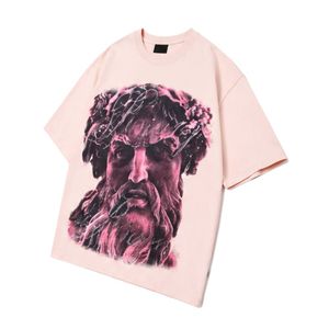 T-shirt pour homme de style streetwear vintage, imprimé graphique surdimensionné, coton, épaules tombantes, coupe ample, respirant, col rond - Product Image 3