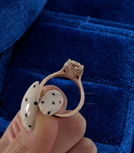 Anillo de Oro Amarillo de 14K con Diamantes Cultivados en Laboratorio, Corte Cojín, 55 Piedras, Certificado por IGI, Joyería Fina Étnica, para Boda, Compromiso o Fiesta - Product Image 6
