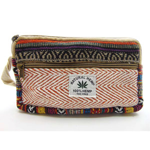 Hot Selling Hemp Hippie <b>Mini</b> Cosmetic Utility Pouch Vintage Handmade PVC Zipper Closure <b>Canvas</b> for Toiletry Bag Case for Daily - Product Image 1