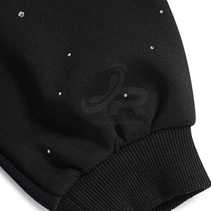 Sudadera con capucha de mezcla de algodón con pedrería, estilo casual y elegante, diseñada para looks modernos y comodidad diaria. - Product Image 5