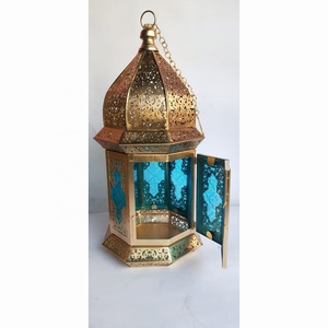 Linterna marroquí hecha a mano soporte de luz de té decoración del hogar de Metal de hierro para uso de velas - Product Image 4