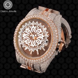 Charm_Jewells Luxury Women's <b>Diamond</b> <b>Watch</b> 42mm Round Analog Quartz Sapphire Crystal Stainless Steel Folding Clasp - Product Image 1