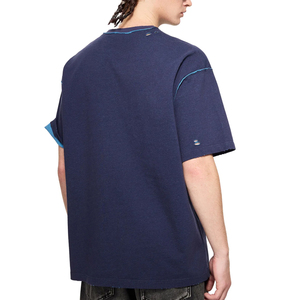 Men's <b>T</b>-<b>shirts</b> Bulk Plain Oversized Distressed Blue <b>T</b>-<b>shirt</b> Round <b>Collar</b> <b>T</b> <b>shirts</b> with logo Custom logo Printed - Product Image 3