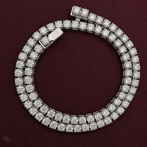 Cadena de tenis de moissanita de 5.5 MM, cadena de eslabones con corte, joyería de lujo, chapada en oro, estilo hip hop para hombre, certificada IGI, regalo para fiestas - Product Image 1