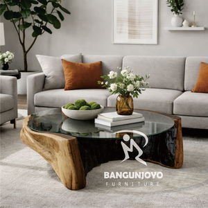 <b>Solid</b> <b>Wood</b> Handmade Convertible Extendable Multifunction Modern Coffee <b>Table</b> with Top Glass for Living Room - Product Image 1