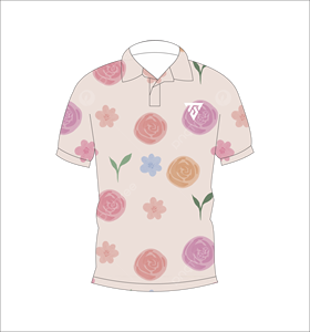 Polo con estampado floral de rosas en color beige para hombre, camiseta informal de verano de manga corta, camiseta de golf a la moda - Product Image 1