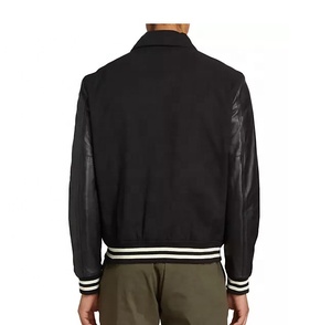 Premium Quality Best Selling 100% Wool Material Custom Made Plus Size Men Wool Varsity <b>Jacket</b> With <b>Leather</b> Sleeves - Product Image 4