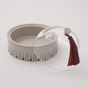 Cúpula de cristal redonda de lujo para alimentos con asa dorada, cloche para servir, cubierta para buffet, decoración de cocina, plato para servir, soporte para tartas - Product Image 2