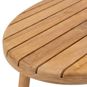 Mesa de Centro Redonda de Madera de Teca Sólida, Plegable, Impermeable y Resistente para Uso en Patio y Jardín - Product Image 4