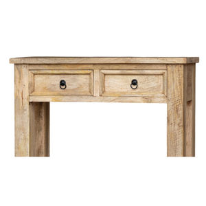 โต๊ะคอนโซลติดผนังสไตล์อินเดียแบบโบราณ ทำจากไม้มะม่วงแท้ พร้อมลิ้นชักสองชั้น สไตล์อินดัสเทรียล - Product Image 3