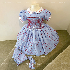 Vestido rojo con lunares y vuelo para niñas, hecho de algodón suave, diseño personalizado, fabricado en Vietnam por MITEXCO, un proveedor de confianza. - Product Image 1