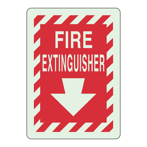 Panneau d'extincteur en PVC haute visibilité Brady, durable, pour intérieur et extérieur, signalisation d'avertissement - Product Image 1