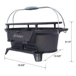 100% in ghisa smaltata piccola griglia portatile da esterno a carbone da tavolo ovale in ghisa resistente griglia Hibachi campeggio - Product Image 4