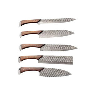 Best Selling LEGACY BLADES Damascus Kitchen <b>Knife</b> <b>Set</b> 5PCS Premium Hand Forged Chef <b>Knives</b> Wooden Handle Ambidextrous 67 Layers - Product Image 4