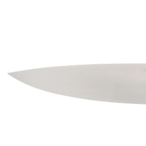 Couteaux de chef de cuisine noirs à triple rivet avec lame de coupe large argentée, embout métallique et poignée incurvée pour la préparation des aliments - Product Image 4