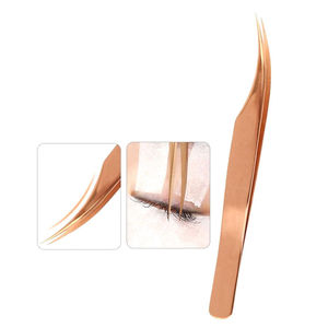 Pince à cils professionnelle en acier inoxydable anti-magnétique avec pointe fine et longueur de 10 mm pour l'extension des cils - Product Image 2