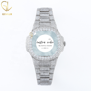 Montre pour homme de qualité supérieure, entièrement sertie de diamants Moissanite D VVS, cadran coussin style Hip Hop, passe le testeur de diamants - Product Image 1