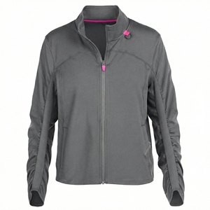 Performance Healthcare Scrub Jacket Wholesale Custom Nursing Uniform Ruched Sleeve Full Zip Medical Coat Women's Scrub Jackets - Product Image 4