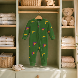 Combinaison pour bébé à manches longues en coton imprimé |   Combinaison bébé unisexe douce à motif d'escargot avec fermeture éclair bidirectionnelle, tenue pour nouveau-né - Product Image 4