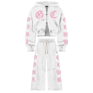 Ensemble sweat à capuche et pantalon streetwear pour homme, mode automne, 100% coton French Terry, séchage rapide, délavé à l'acide - Product Image 3