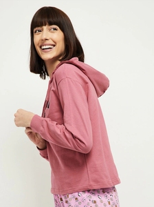 Sudadera con Capucha Rosa para Mujer con Estampado de Saturday, Manga Larga, Tejida, Corte Regular, Estilo Otoñal, 100% Algodón, Transpirable - Product Image 3