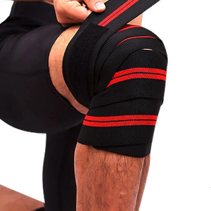 Bandes de soutien pour les genoux pour la musculation, en spandex et nylon, protection professionnelle, élasticité réglable, respirantes, légères - Product Image 6