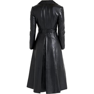 Abrigo Largo de Cuero Premium para Mujer, Elegante, Clásico, Entallado, Ropa de Invierno, Moda Casual y Formal, Hecho a Medida, de Lujo - Product Image 2