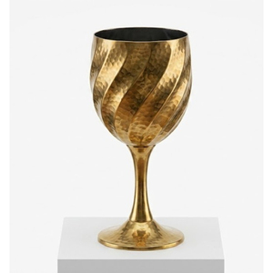 Ensemble de 2 flûtes à champagne en laiton gravé à la main, plaqué or, style vintage royal, gobelets à vin de luxe en promotion - Product Image 3