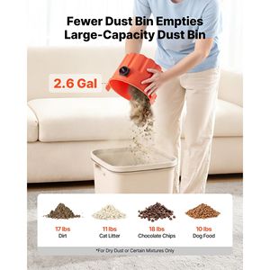 Aspirapolvere Portatile da 800W per Liquidi e Solidi, 2.6 Galloni, 2.5 HP di Picco, con Vari Ugelli, Tubo da 1.25 Pollici x 4 Piedi - Product Image 5