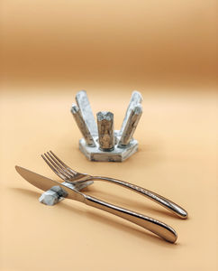 Soporte de cubiertos de mármol elegante diseñado para mejorar los interiores de comedor modernos con acabado de lujo de piedra natural - Product Image 6