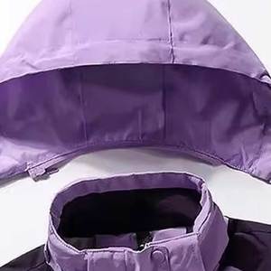 Chaqueta Cortavientos Unisex con Capucha y Bloques de Color Morado, Cierre de Cremallera y Bolsillos Delanteros, Ropa Deportiva de Otoño - Product Image 2