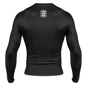 Rashguard MMA à manches longues personnalisé avec logo OEM, respirant, anti-UV UPF50+, extensible dans 4 directions, compression, t-shirt BJJ en polyester - Product Image 2