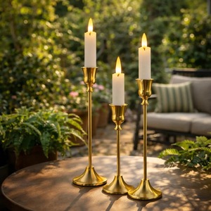 ILAHI's Vintage <b>Brass</b> Handmade Tapered <b>Candlestick</b> <b>Holder</b> Embossing Printing Design 1 Color High Quality Heat Resistant Home - Product Image 2