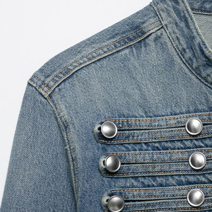 2026 New Arrivals Stylish <b>Lightweight</b> Button Embellished <b>Denim</b> Bomber <b>Jacket</b> Vintage-Inspired Casual Winter Women's Outerwear - Product Image 3