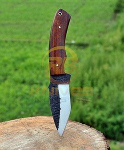 Couteau de chasse en acier forgé artisanal avec manche en bois et étui en cuir, lame fixe personnalisée, couteau de survie pour le camping en plein air - Product Image 3