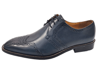 Chaussures habillées Dlords Christofer pour hommes en cuir véritable bleu, à bout fermé, à lacets, avec semelle intermédiaire en EVA à coussin d'air et doublure en microfibre