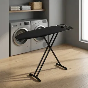 Planche à repasser noire pour hôtel, pliable, robuste, avec housse résistante à la chaleur, pour hôtels, maisons et hôtellerie - Product Image 2