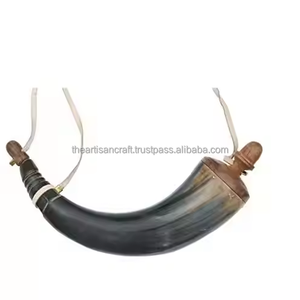 Corne soufflante animale fabriquée à la main en corne de buffle naturelle Durable de haute qualité décorative fonctionnelle pour les cérémonies de reconstitution - Product Image 1
