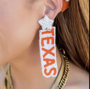 Custom Beaded Game Day Hoop Earrings College Football Team Spirit for Women's Trendy <b>University</b> Fans Sorority <b>Gifts</b> - Product Image 3