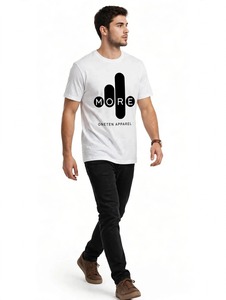 ONETEN <b>Men</b> <b>White</b> O-Neck <b>Short</b> <b>Sleeve</b> T-<b>Shirt</b> Back Letter Print Graphic Tee - Product Image 3