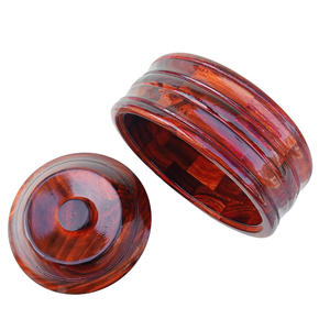 Olla de madera artesanal de estilo vintage con tapa excelente para servir alimentos calientes y almacenar ingredientes en una estética de cocina Retro - Product Image 5