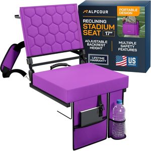 Folding Reclining Stadium <b>Chair</b> with Back Support for Bleachers - Product Image 1