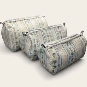 Bolsa de Almacenamiento Acolchada de Algodón Hecha a Mano con Cremallera y Lámina de Plástico, Impermeable, de Alta Calidad, con Diseño Floral, Ideal para Viajes - Product Image 1