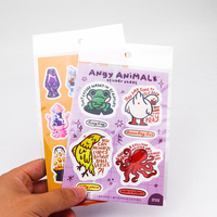 Paquete de Pegatinas Personalizadas en Bolsa OPP, Pegatinas de Dibujos Animados Impermeables para Publicidad y Promoción, Pegatinas de Vinilo Troqueladas Personalizadas